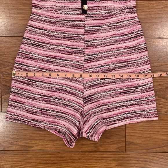 Zara Tweed Pink Velvet Strap Short Romper - Picture 14 of 16